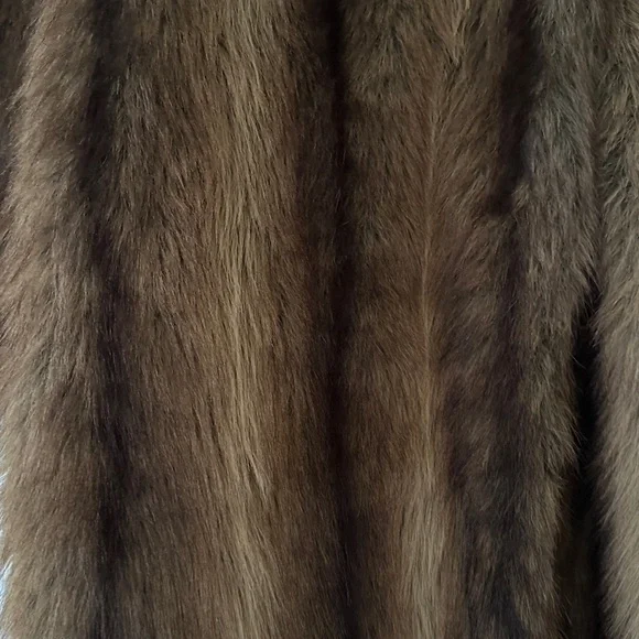 NWT Oversized Faux Fur Coat sz Large Brown Strip - Picture 7 of 11